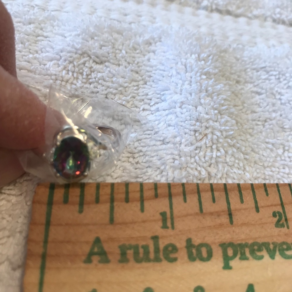 Avon 2005 Sterling Silver Fire Topaz Ring Size 9 - Picture 7 of 8